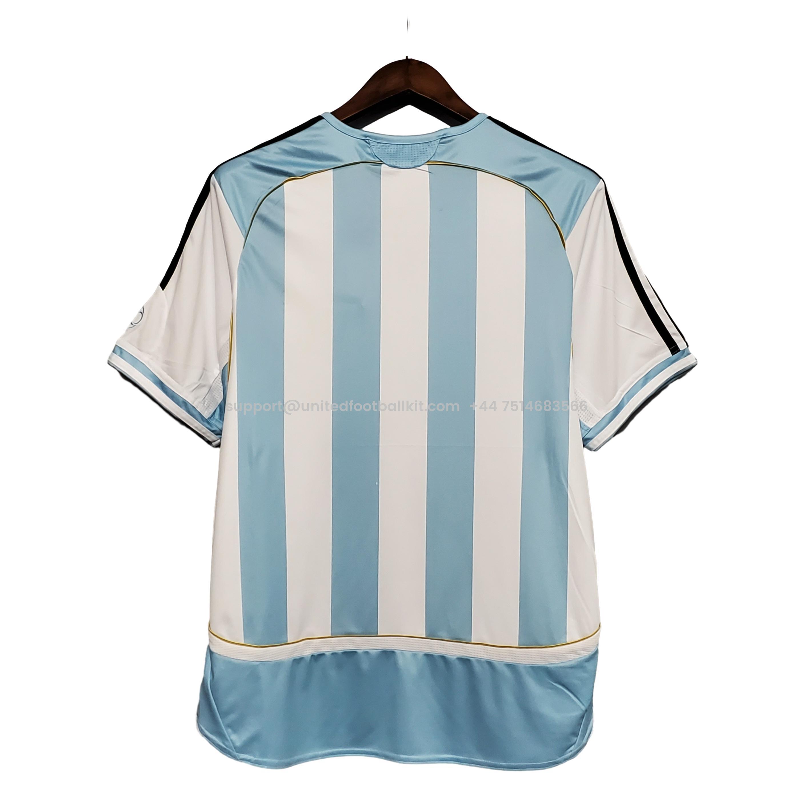 Unitedfootballkit.com | Retro Argentina 2006 Home Stadium Jersey -Customize Name, Number and Patch | Worldwide Shipping