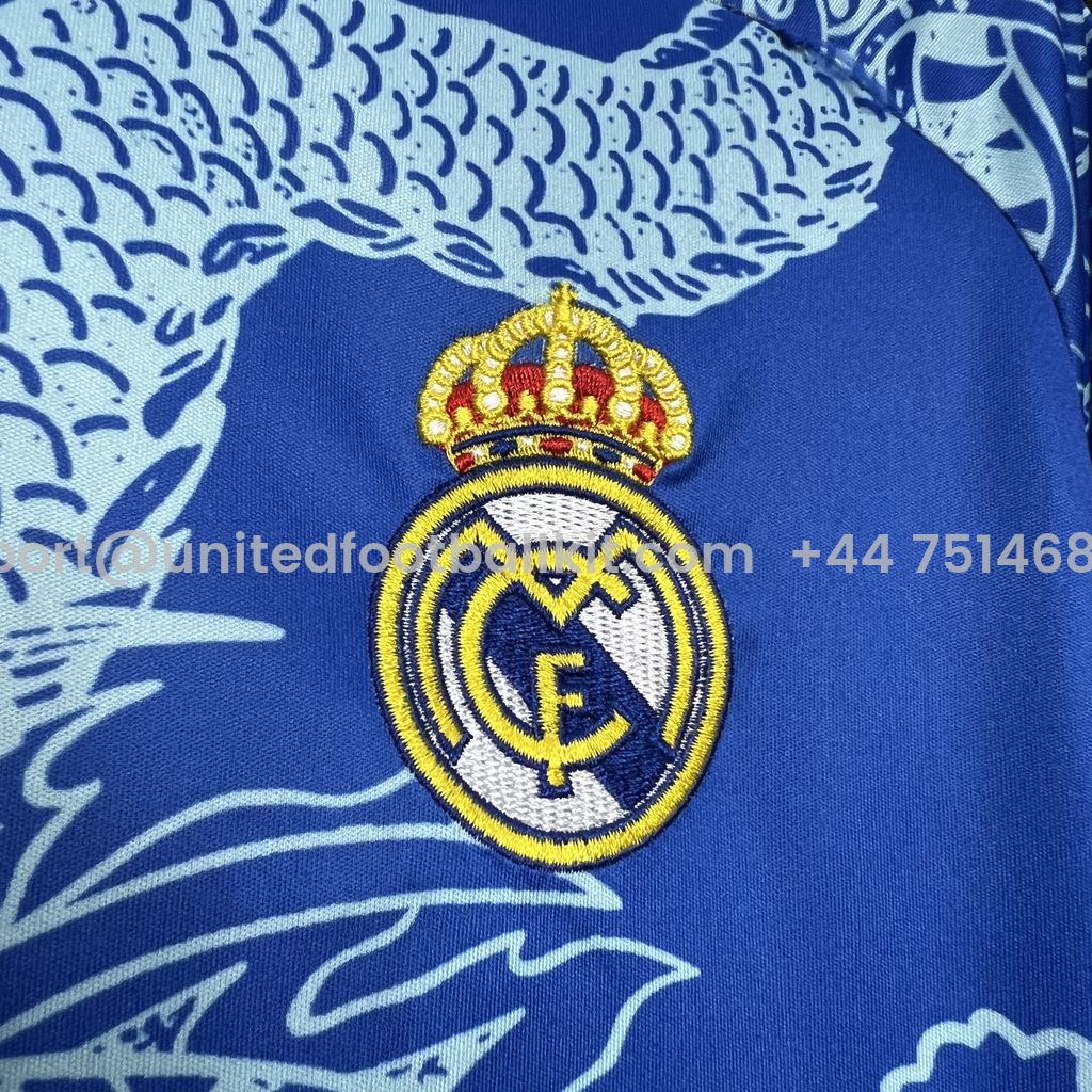 Unitedfootballkit.com | Real Madrid 24-25 Blue Dragon Special Edition Jersey - Fans Version -Customize Name, Number and Patch | Worldwide Shipping