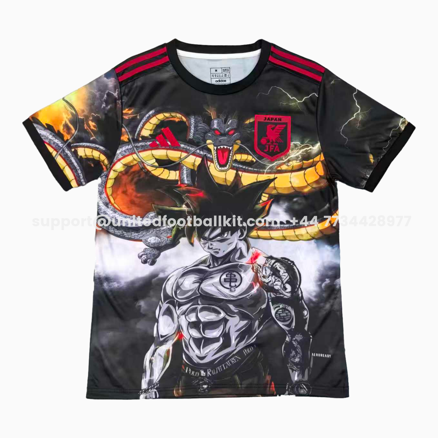 Unitedfootballkit.com | Japan 25-26 Black Goku And Shenron Special Jersey - Fans Version -Customize Name, Number and Patch | Worldwide Shipping