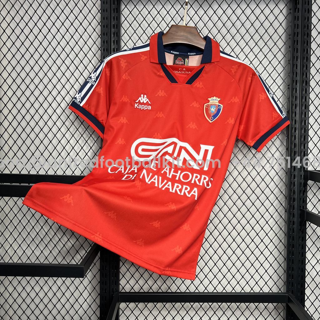 Unitedfootballkit.com | Retro Osasuna 1996-97 Home Jersey -Customize Name, Number and Patch | Worldwide Shipping