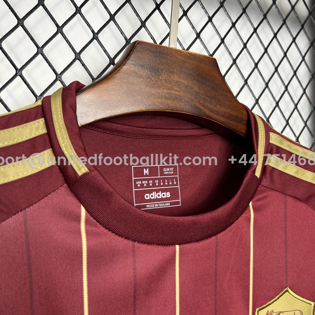 Unitedfootballkit.com | AS Roma 24-25 Home Stadium Jersey - Fans Version -Customize Name, Number and Patch | Worldwide Shipping