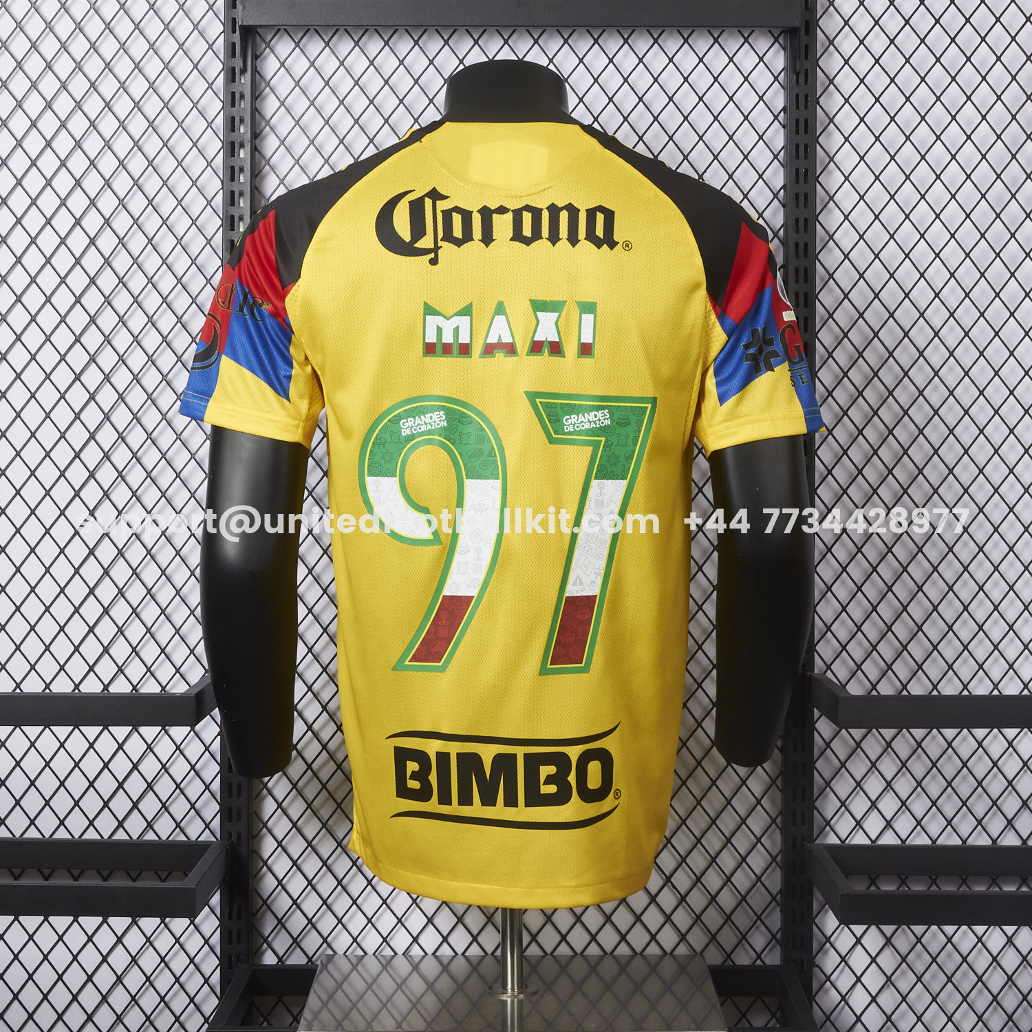 Unitedfootballkit.com | 【Three-color Font】Club América 25-26 Home Yellow Jersey - Player Version -Customize Name, Number and Patch | Worldwide Shipping
