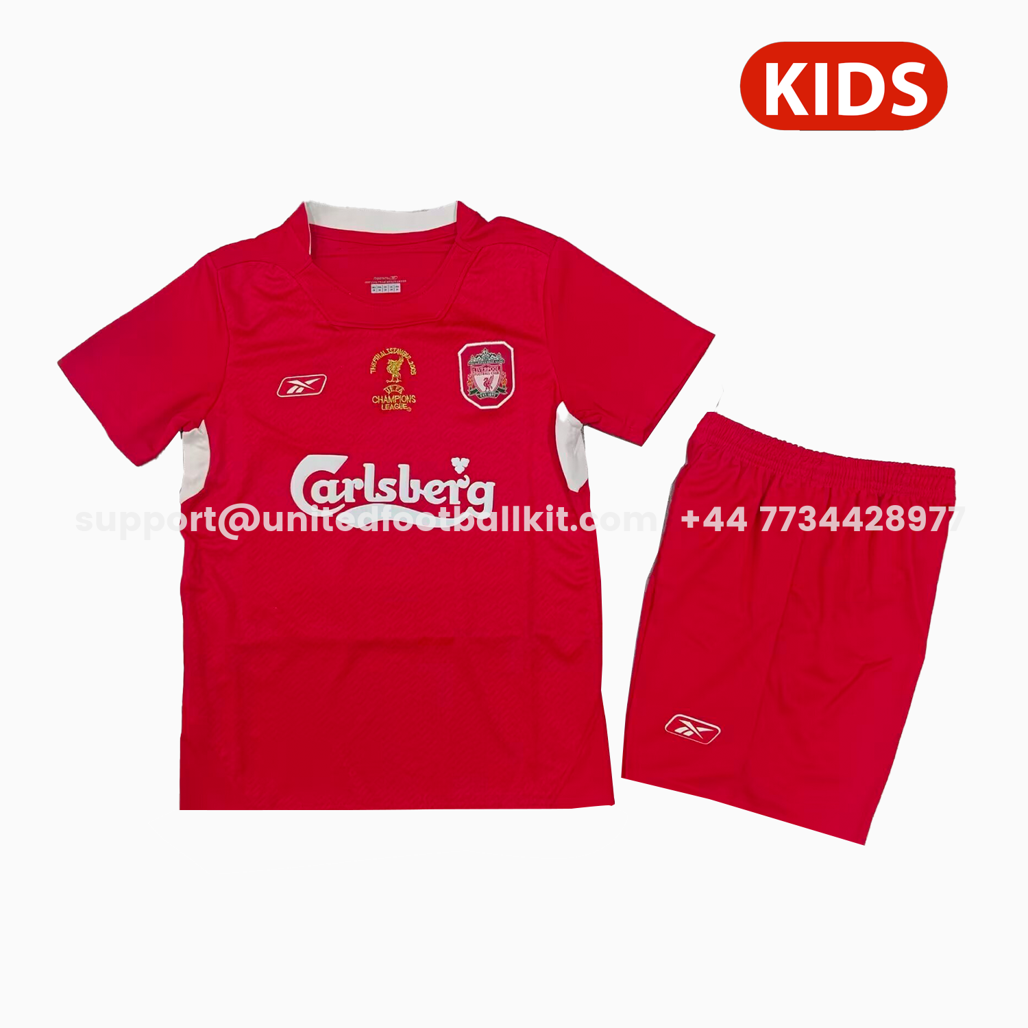 Unitedfootballkit.com | Retro Liver.pool 2004-05 Home Kids Kit -Customize Name, Number and Patch | Worldwide Shipping
