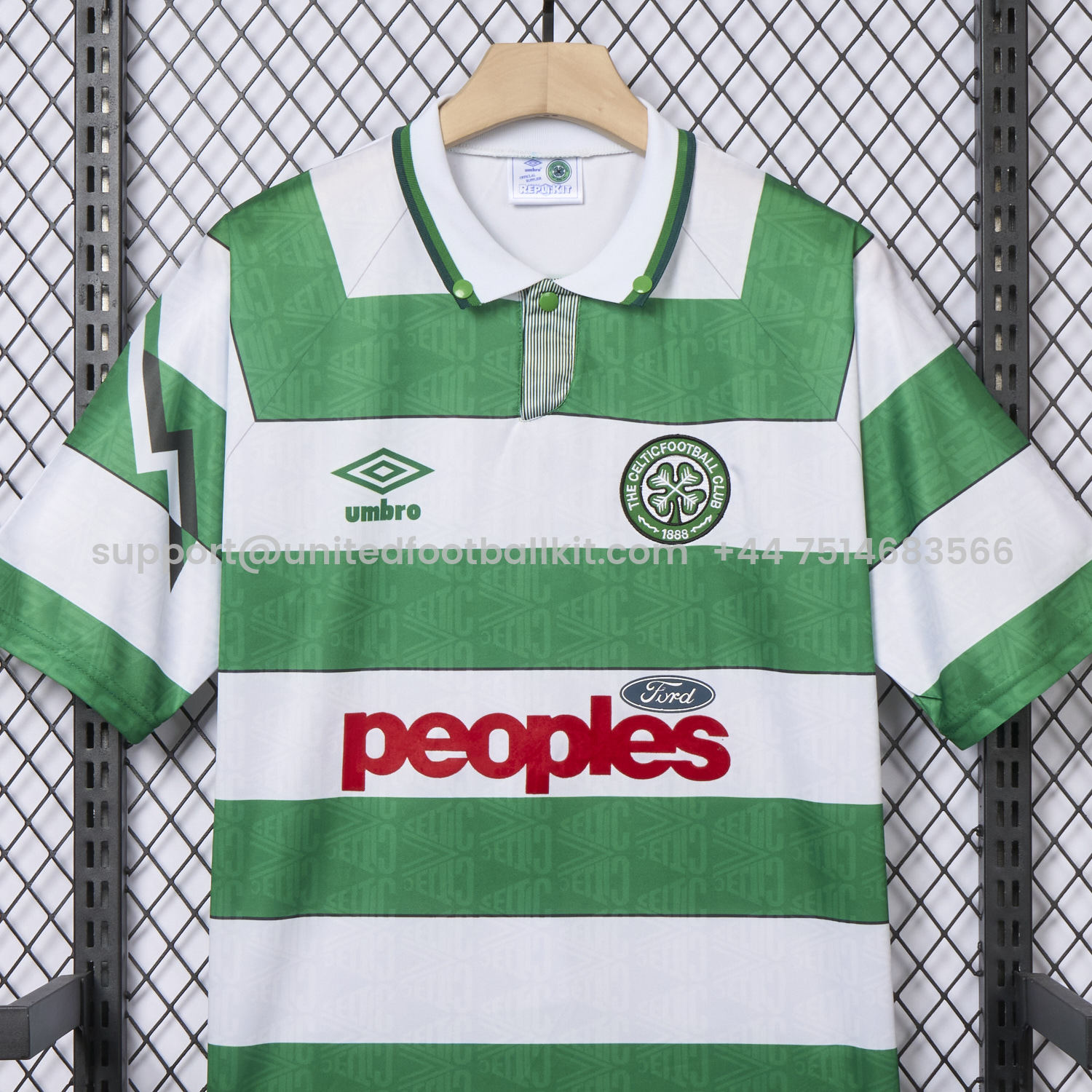 Unitedfootballkit.com | Retro Celtic 1991-92 Home Jersey -Customize Name, Number and Patch | Worldwide Shipping
