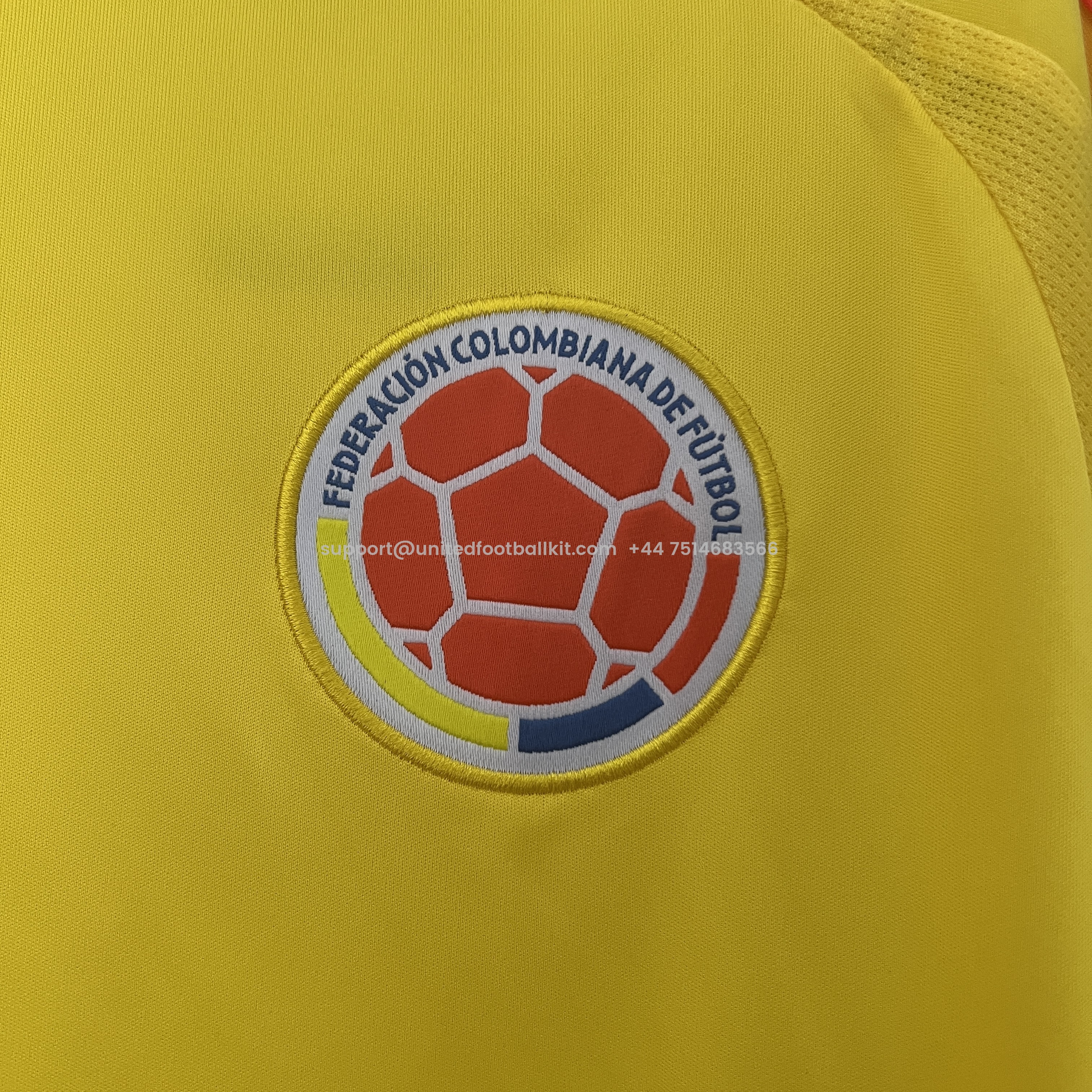 Unitedfootballkit.com | Colombia 2024 Home Stadium Jersey - Fans Version -Customize Name, Number and Patch | Worldwide Shipping