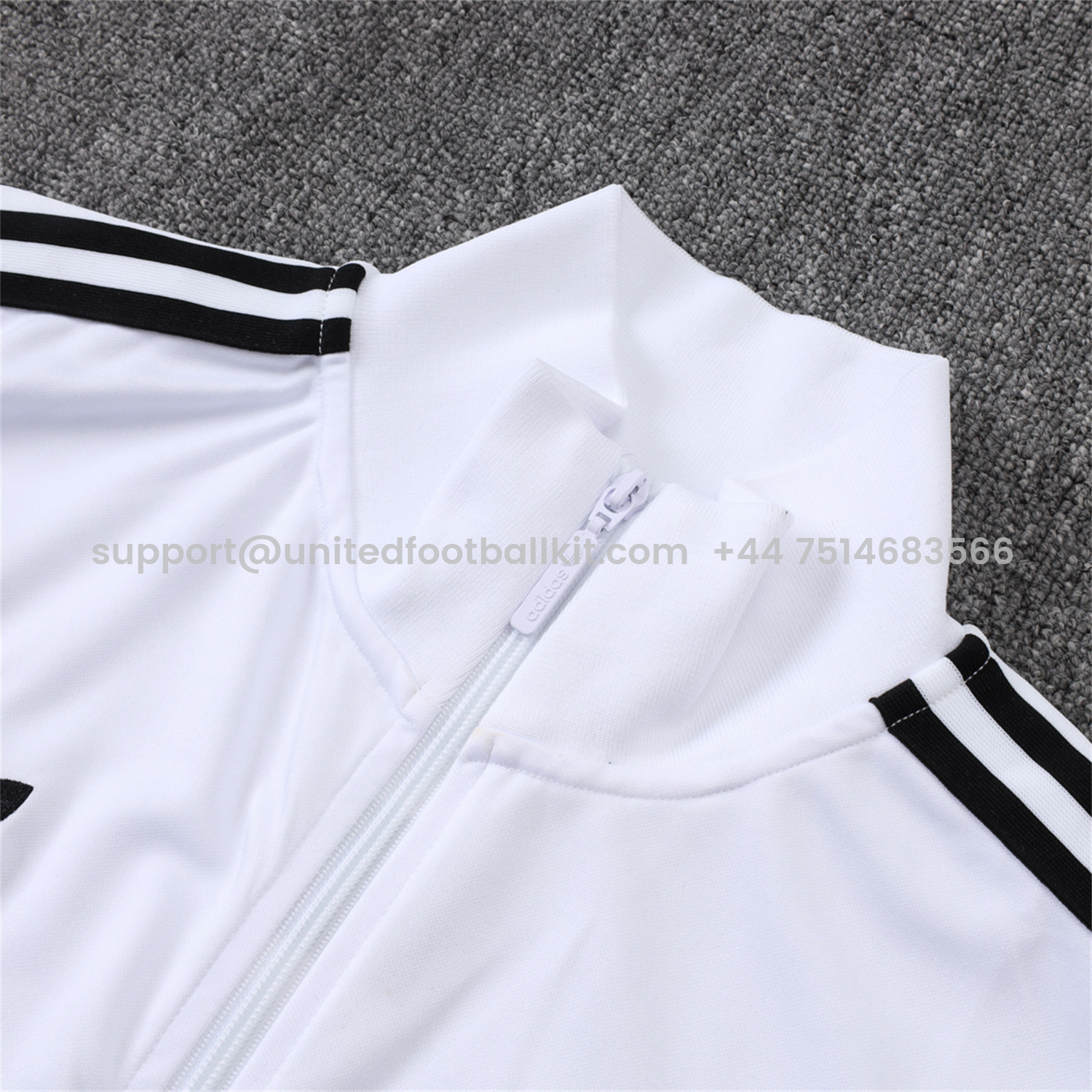 Unitedfootballkit.com | Germany 25-26 125th Anniversary Jacket Training Tracksuit - White Jackets & Black Pants -Customize Name, Number and Patch | Worldwide Shipping