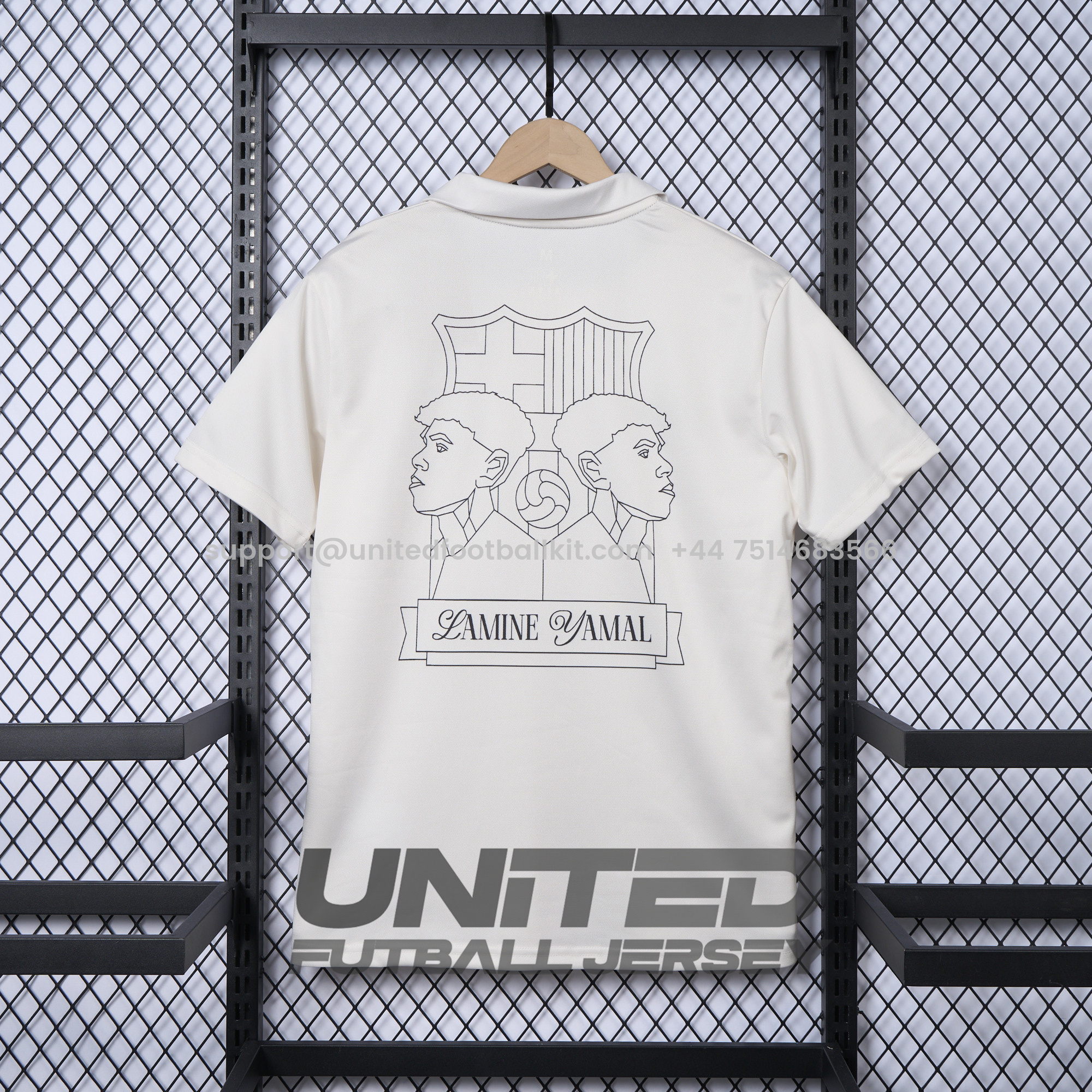 Unitedfootballkit.com | Barcelona 24-25 Yamal Anniversary White Jersey - Fans Version -Customize Name, Number and Patch | Worldwide Shipping