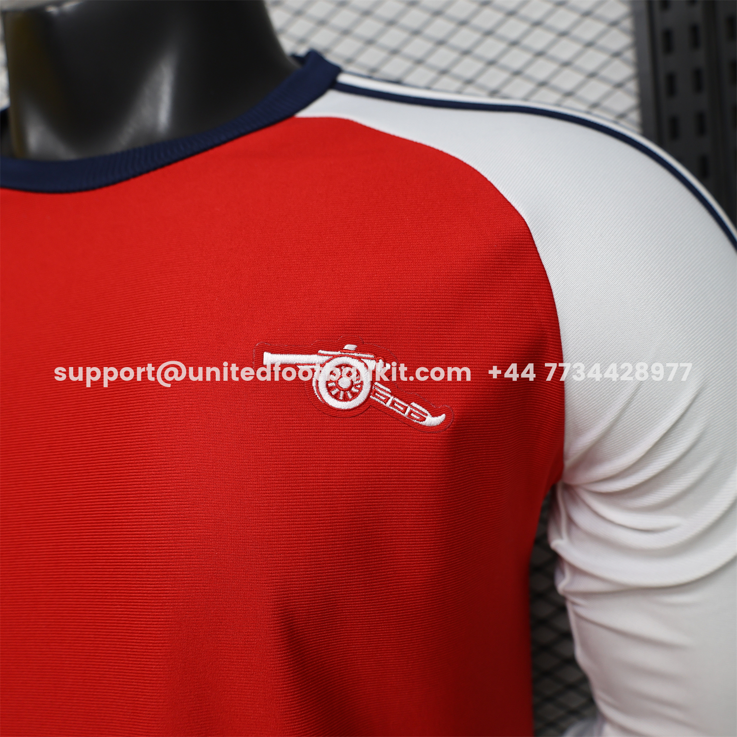 Unitedfootballkit.com | Arsenal 25-26 Red With White Casual Long Sleeves Jersey - Player Version -Customize Name, Number and Patch | Worldwide Shipping