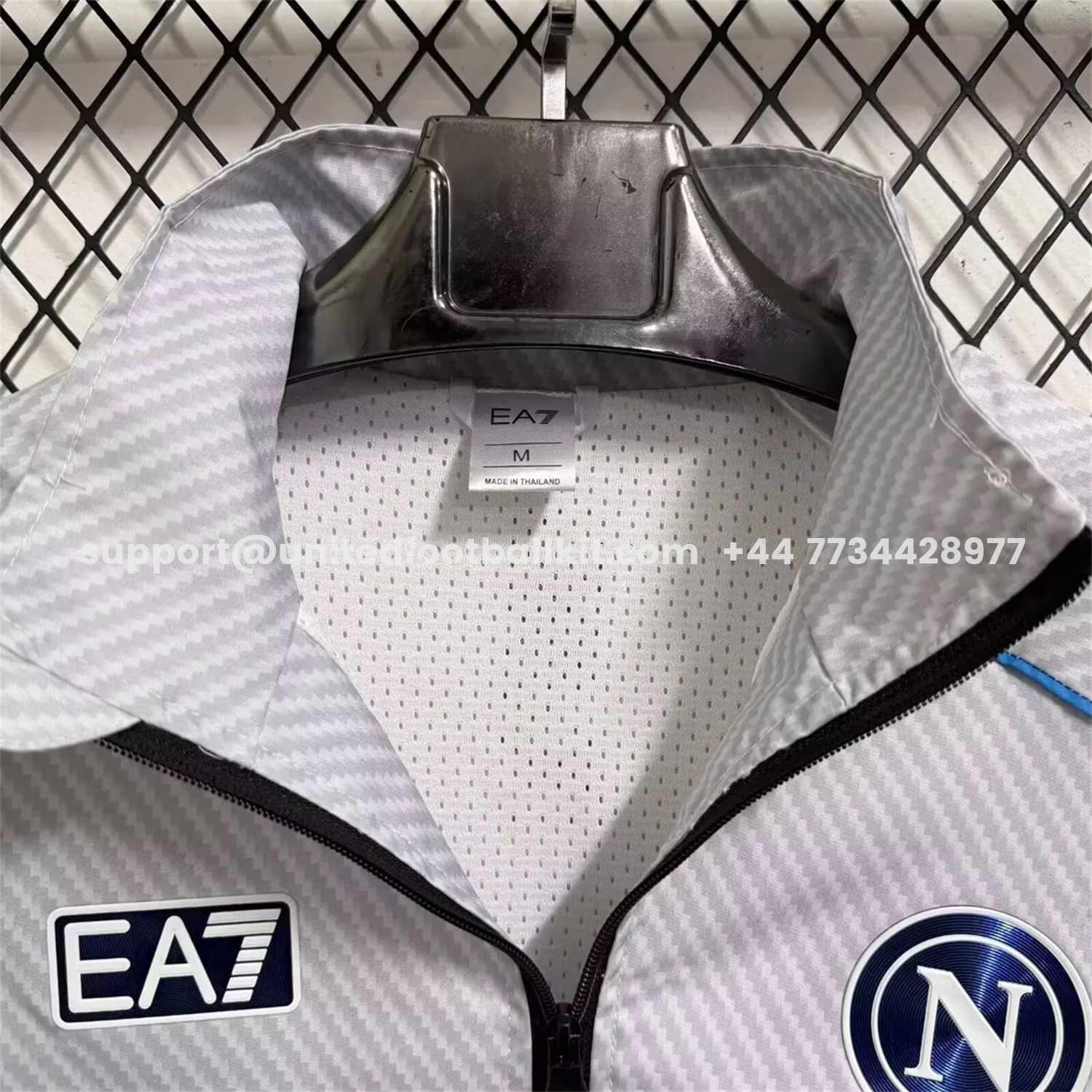 Unitedfootballkit.com | Napoli 25-26 Windbreaker Jacket - Gray -Customize Name, Number and Patch | Worldwide Shipping