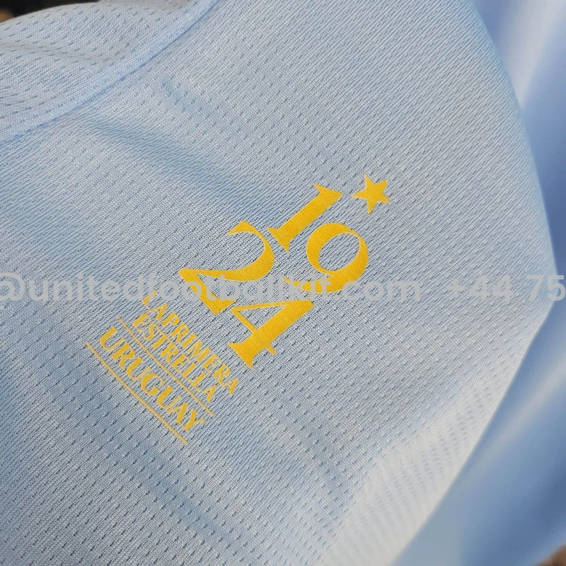 Unitedfootballkit.com | Uruguay 2024 Home Stadium Jersey - Fans Version -Customize Name, Number and Patch | Worldwide Shipping