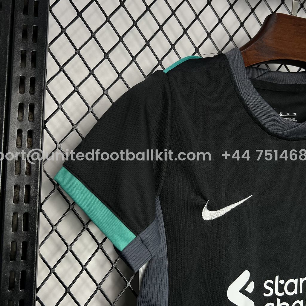 Unitedfootballkit.com | Liver.pool 24-25 Away Kids Kit -Customize Name, Number and Patch | Worldwide Shipping