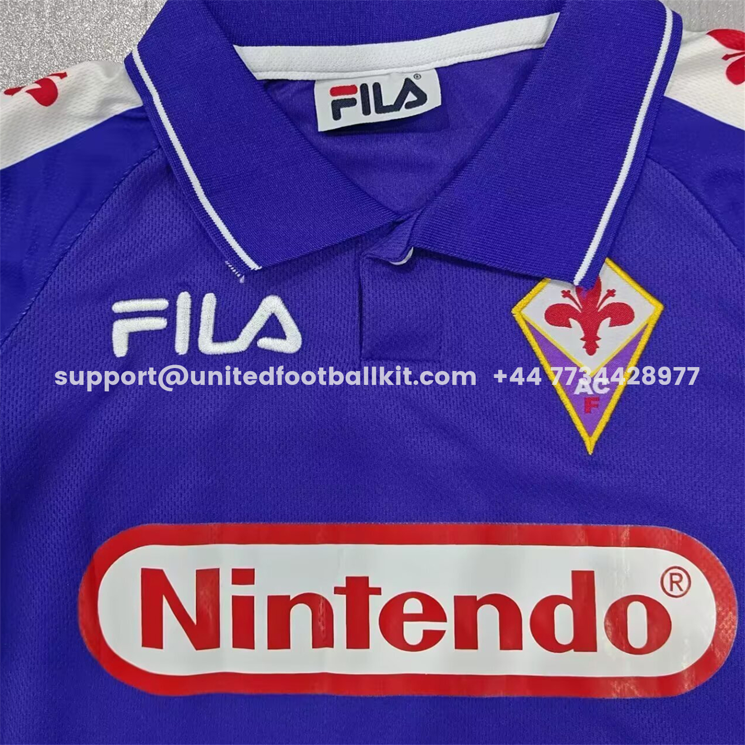 Unitedfootballkit.com | Retro Fiorentina 1998-99 Home Kids Kit -Customize Name, Number and Patch | Worldwide Shipping