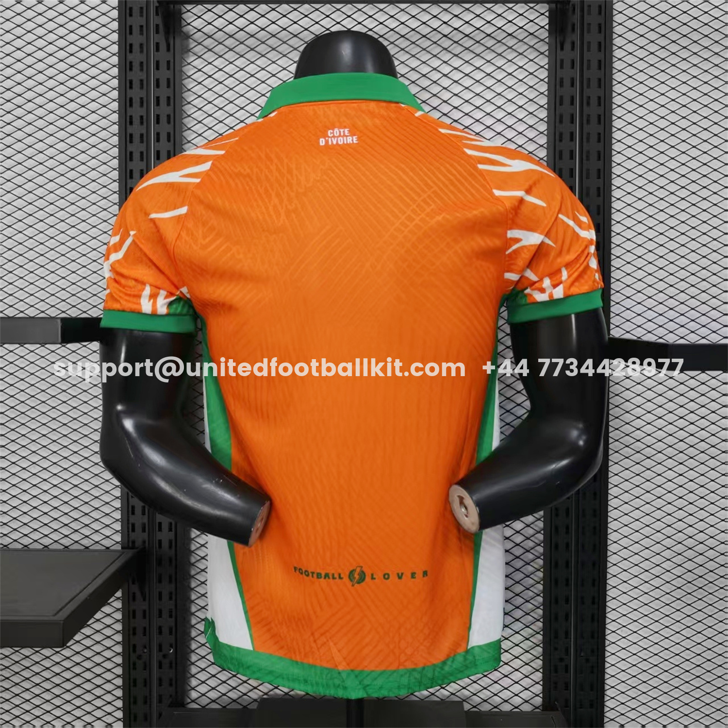 Unitedfootballkit.com | Ivory Coast 25-26 Elephant And Kid Orange Jersey - Player Version -Customize Name, Number and Patch | Worldwide Shipping