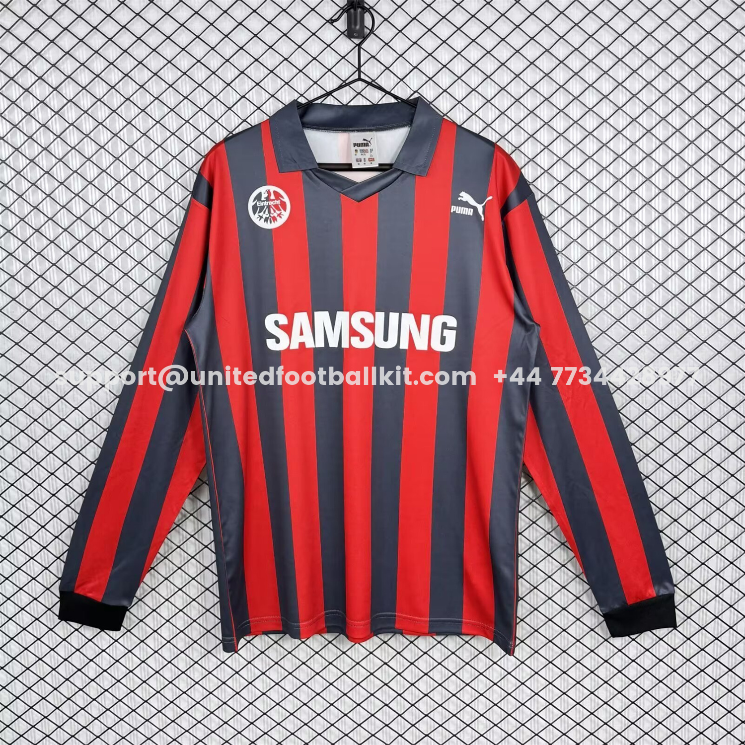 Unitedfootballkit.com | Retro Frankfurt 1991-92 Home Long Sleeves Jersey -Customize Name, Number and Patch | Worldwide Shipping