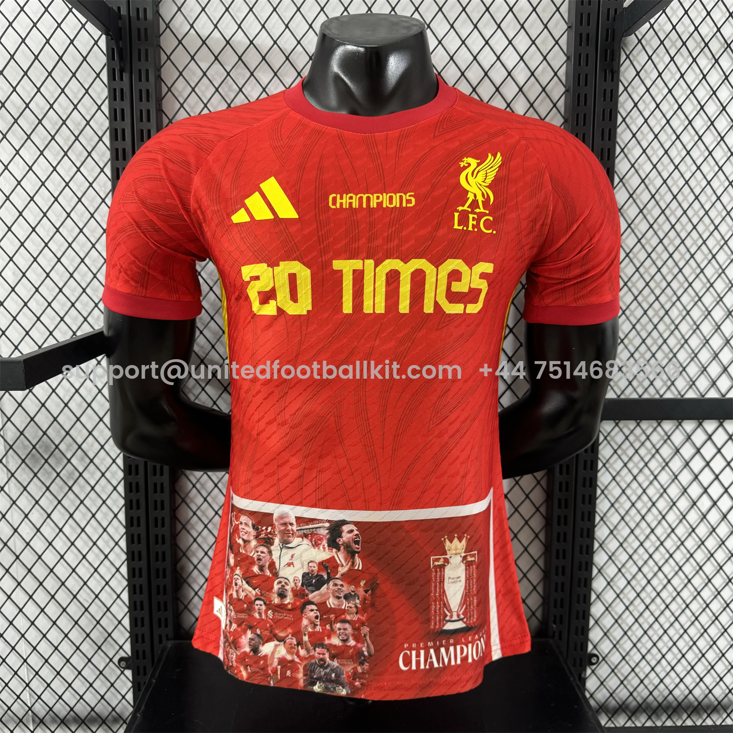 Unitedfootballkit.com | Liver.pool 25-26 20 Times Champions Red Jersey - Player Version -Customize Name, Number and Patch | Worldwide Shipping