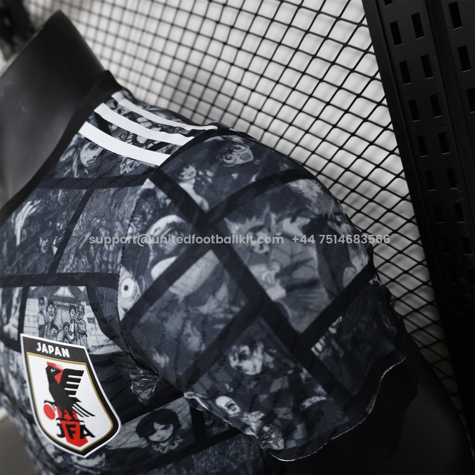 Unitedfootballkit.com | Japan 2024 Black Doraemon Grid Jersey - Player Version -Customize Name, Number and Patch | Worldwide Shipping