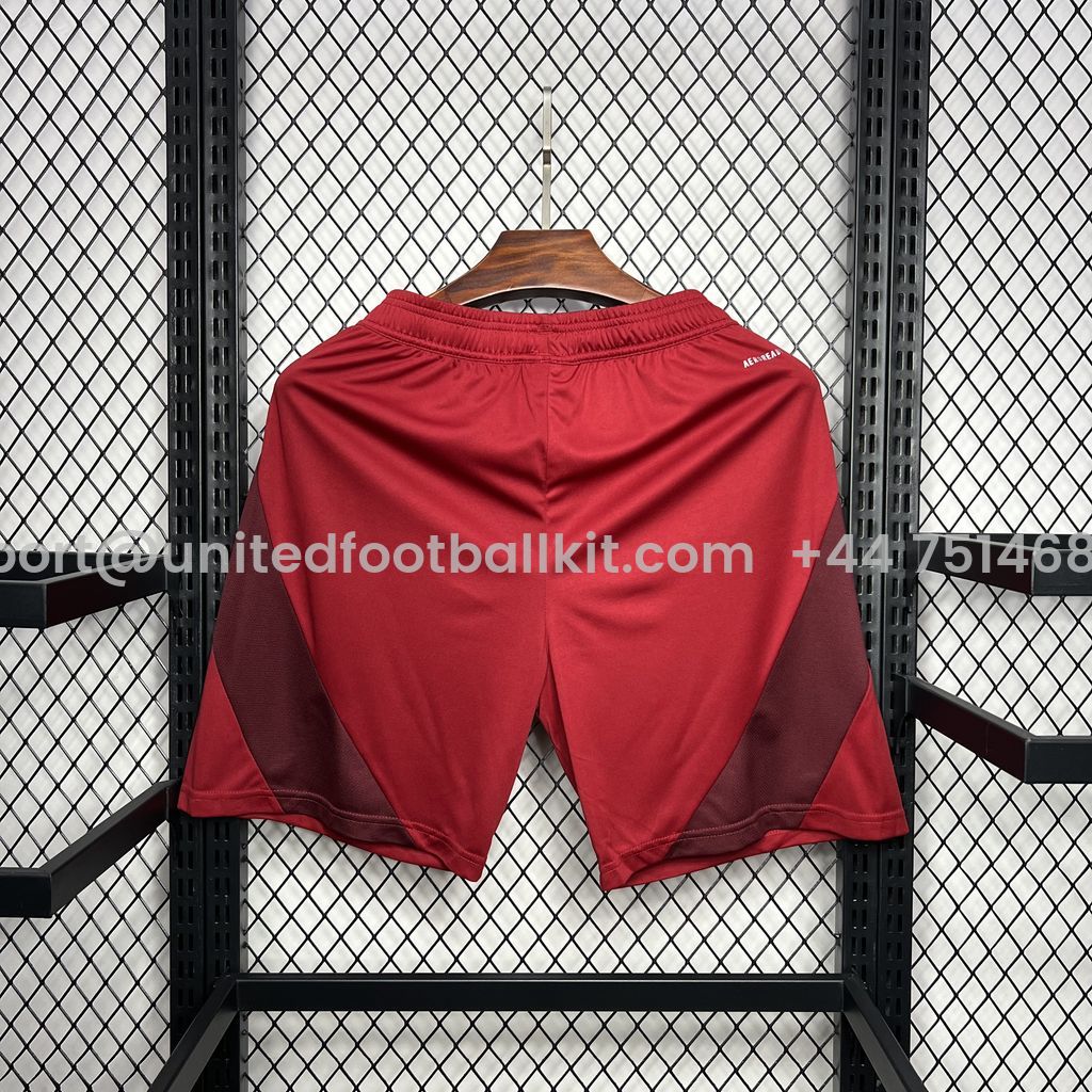 Unitedfootballkit.com | AS Roma 24-25 Home Stadium Shorts - Fans Version -Customize Name, Number and Patch | Worldwide Shipping