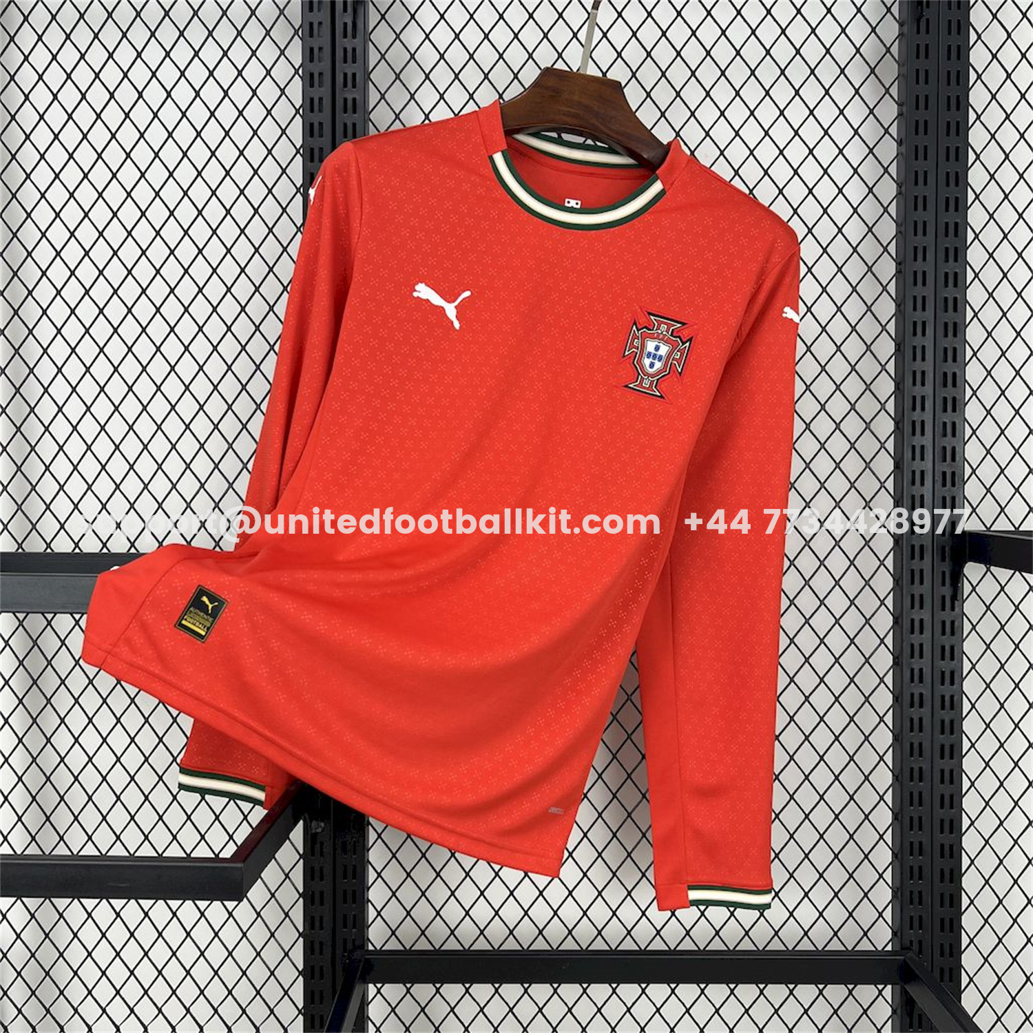 Unitedfootballkit.com | Portugal 2025-26 Home Long Sleeve Jersey - Fans Version -Customize Name, Number and Patch | Worldwide Shipping