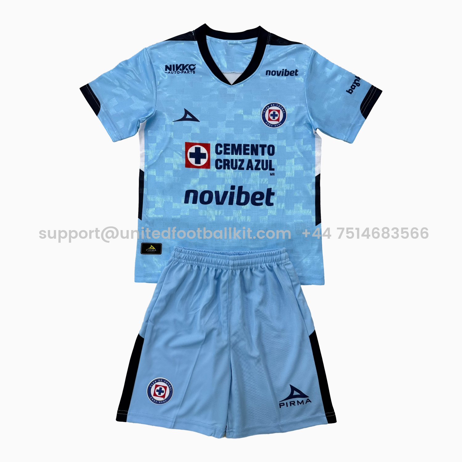Unitedfootballkit.com | Cruz Azul 25-26 Blue Goalkeeper Kids Kit -Customize Name, Number and Patch | Worldwide Shipping