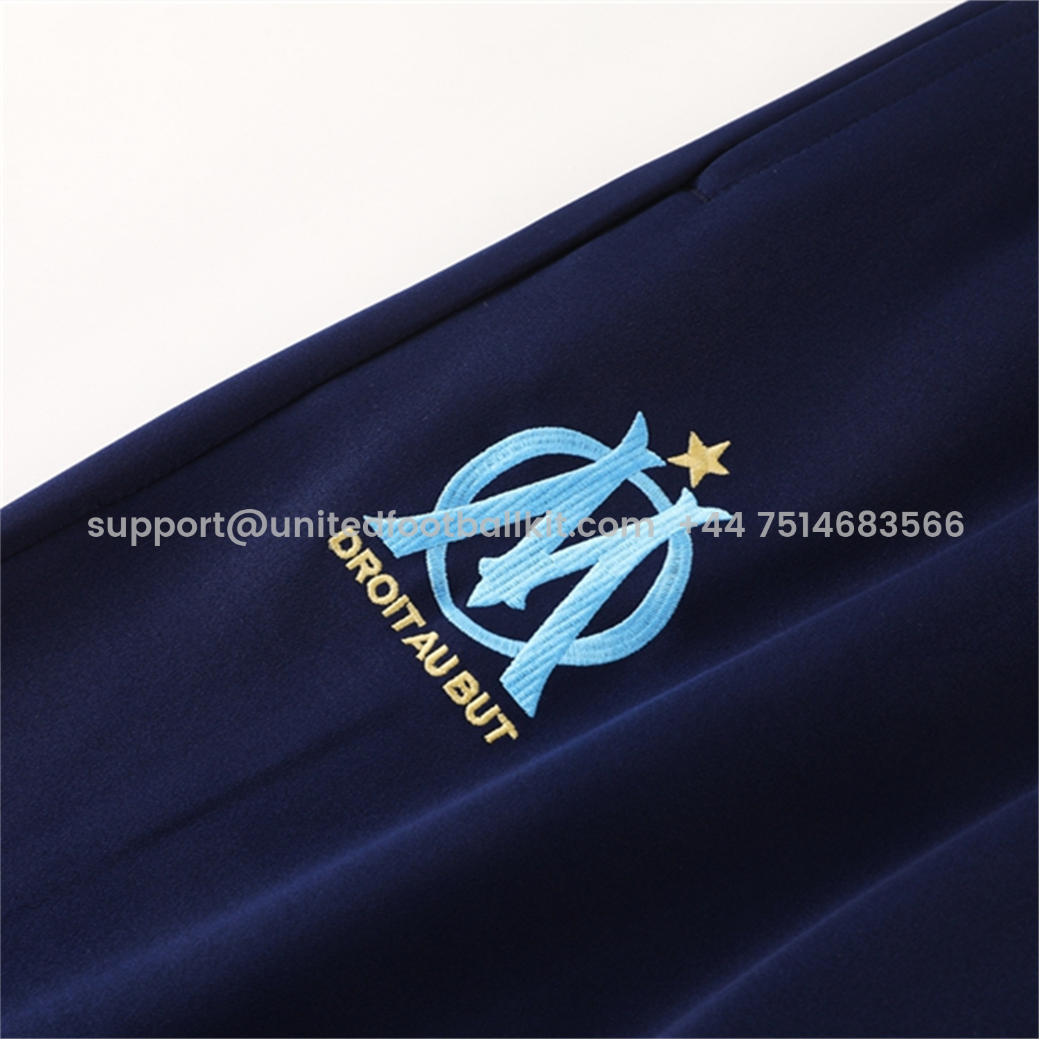 Unitedfootballkit.com | Marseille 25-26 Jacket Training Tracksuit - Deep Blue Jackets & Pants -Customize Name, Number and Patch | Worldwide Shipping