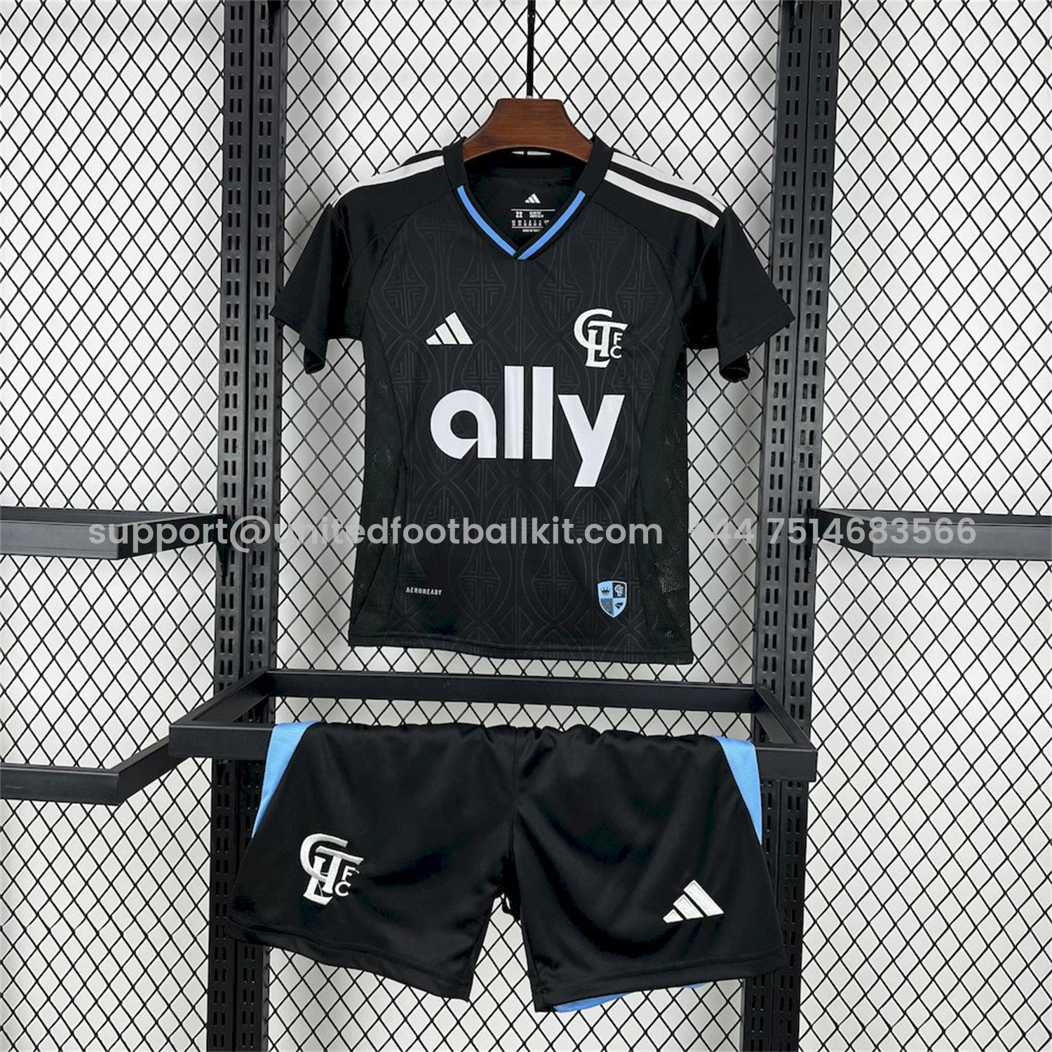 Unitedfootballkit.com | Charlotte 2025 Away Kids Kit -Customize Name, Number and Patch | Worldwide Shipping