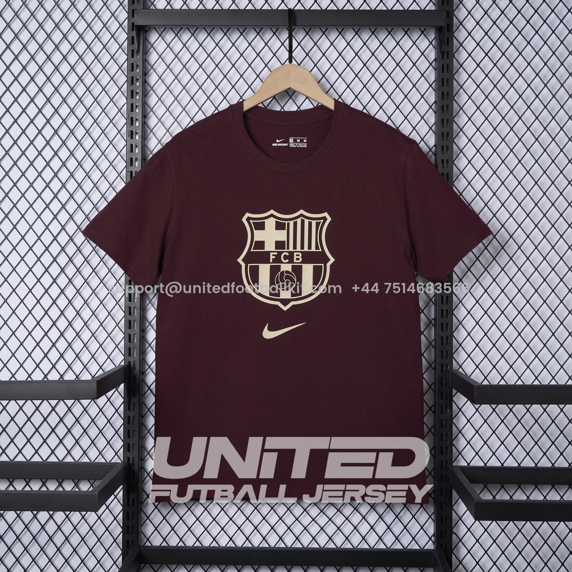 Unitedfootballkit.com | Barcelona 24-25 Red Big LOGO T-Shirt -Customize Name, Number and Patch | Worldwide Shipping