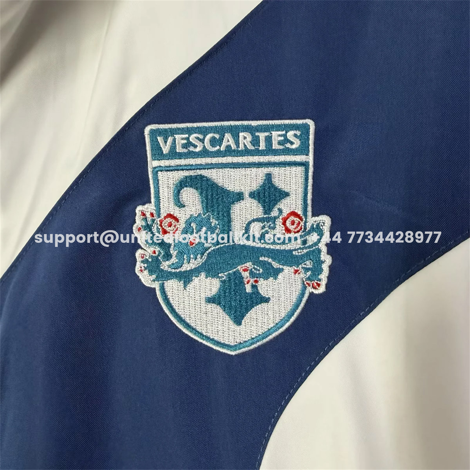 Unitedfootballkit.com | England 2026 Retro Style Windbreaker Jacket - Blue And White -Customize Name, Number and Patch | Worldwide Shipping