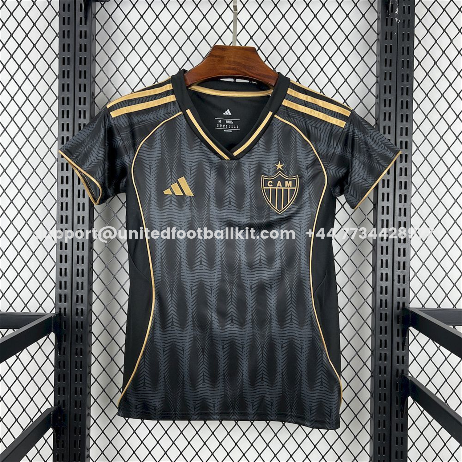 Unitedfootballkit.com | Women's Atletico Mineiro 25-26 Third Black And Gold Unsponsored Jersey -Customize Name, Number and Patch | Worldwide Shipping