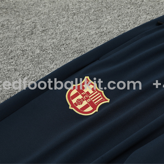 Unitedfootballkit.com | Barcelona 24-25 Long Sleeve Training Set - Deep Blue -Customize Name, Number and Patch | Worldwide Shipping