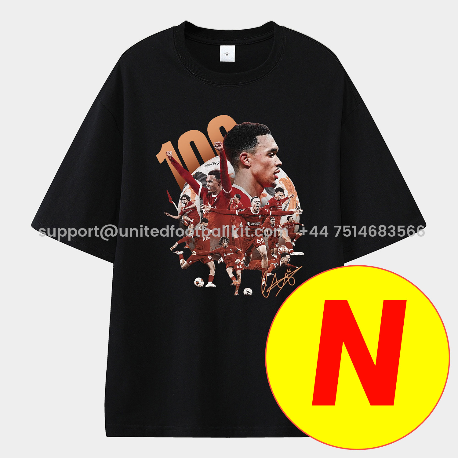 Unitedfootballkit.com | Salah Liverpool Klopp Arnold Unisex Pure Cotton T-shirt -Customize Name, Number and Patch | Worldwide Shipping