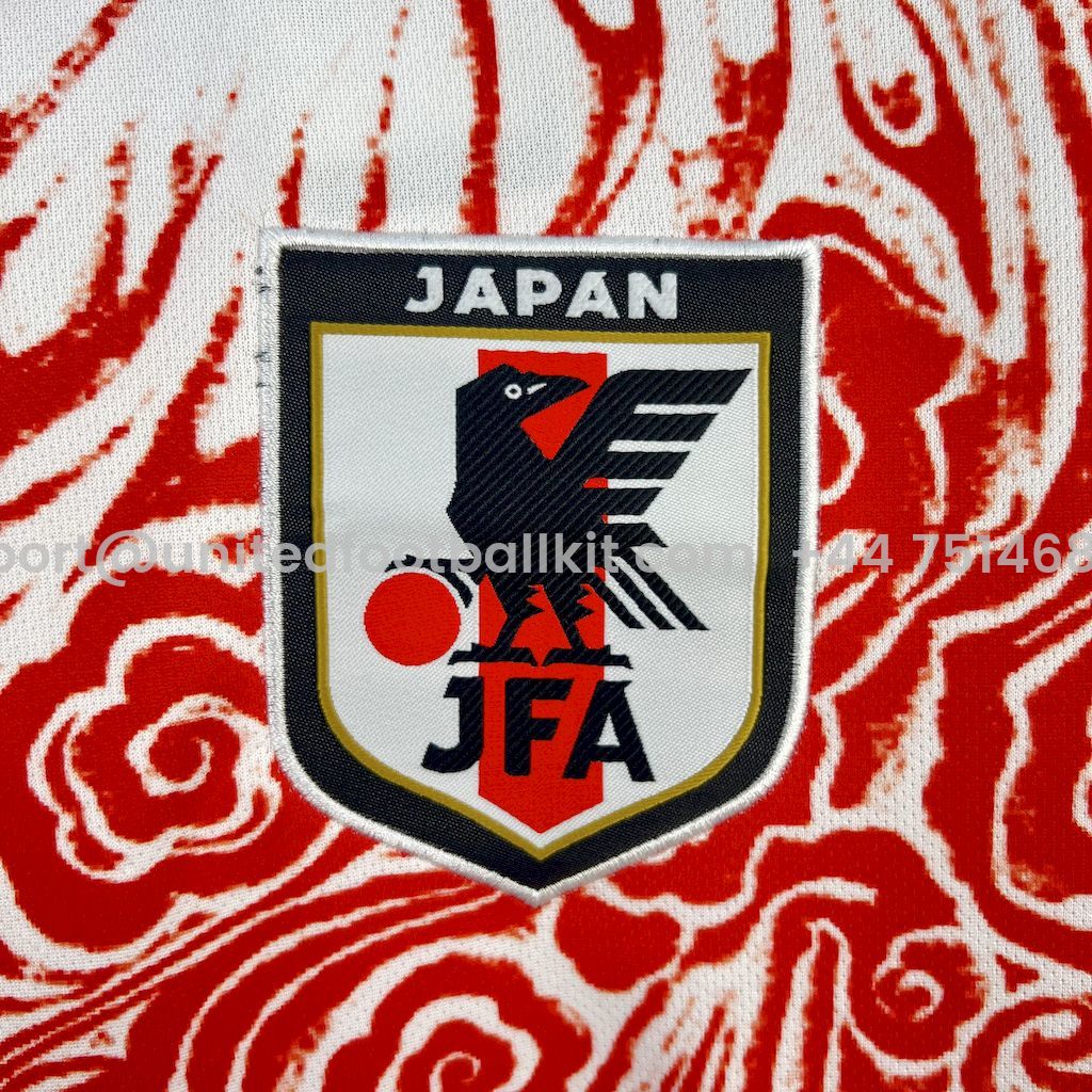 Unitedfootballkit.com | Japan 25-26 Y-3 Red Auspicious Cloud Pattern White Special Jersey - Fans Version -Customize Name, Number and Patch | Worldwide Shipping