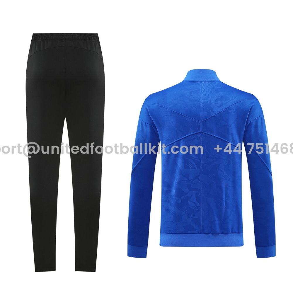 Unitedfootballkit.com | Barcelona 24-25 Jacket Training Tracksuit - Blue Top and Black Pants -Customize Name, Number and Patch | Worldwide Shipping