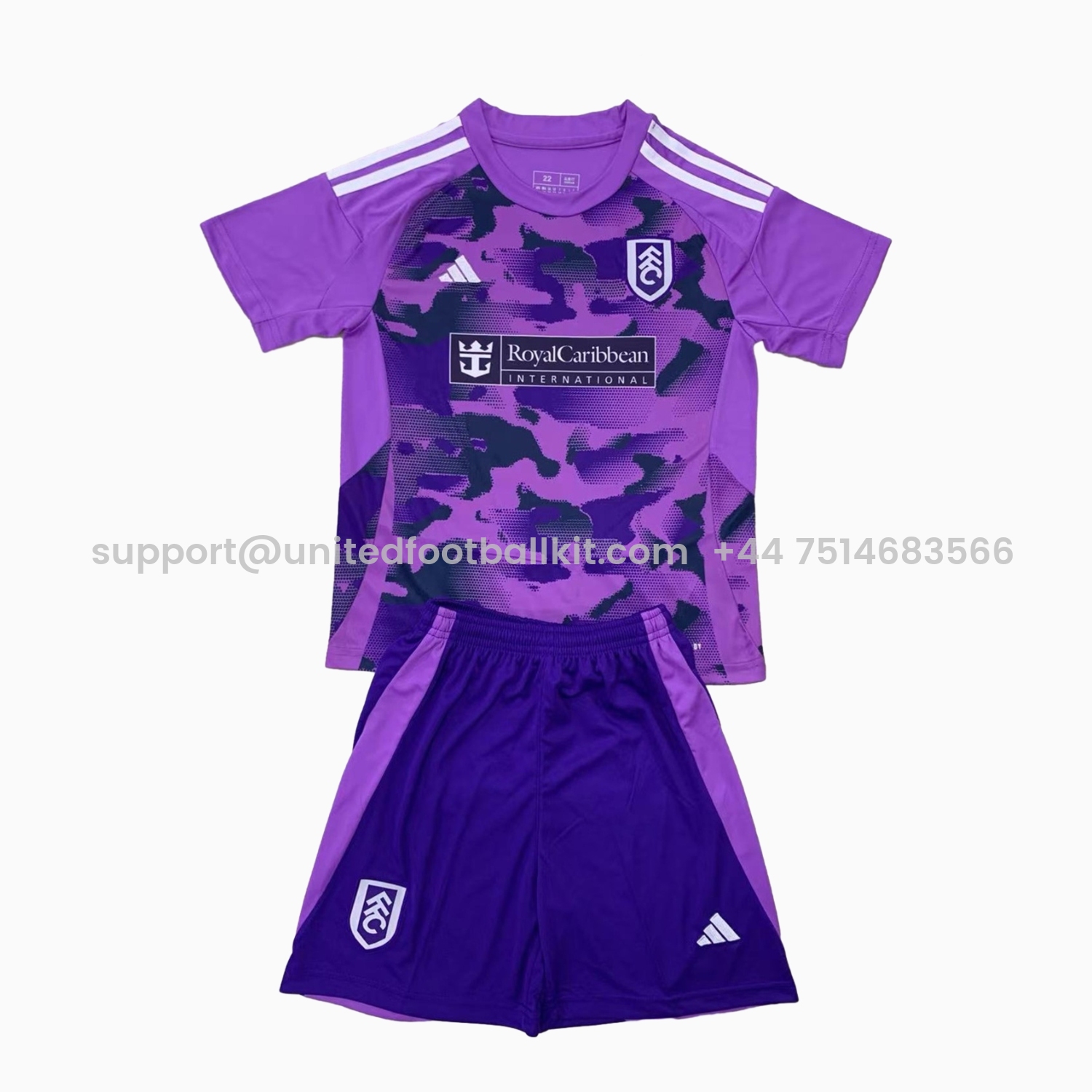Unitedfootballkit.com | Fulham 24-25 Third Kids Kit -Customize Name, Number and Patch | Worldwide Shipping