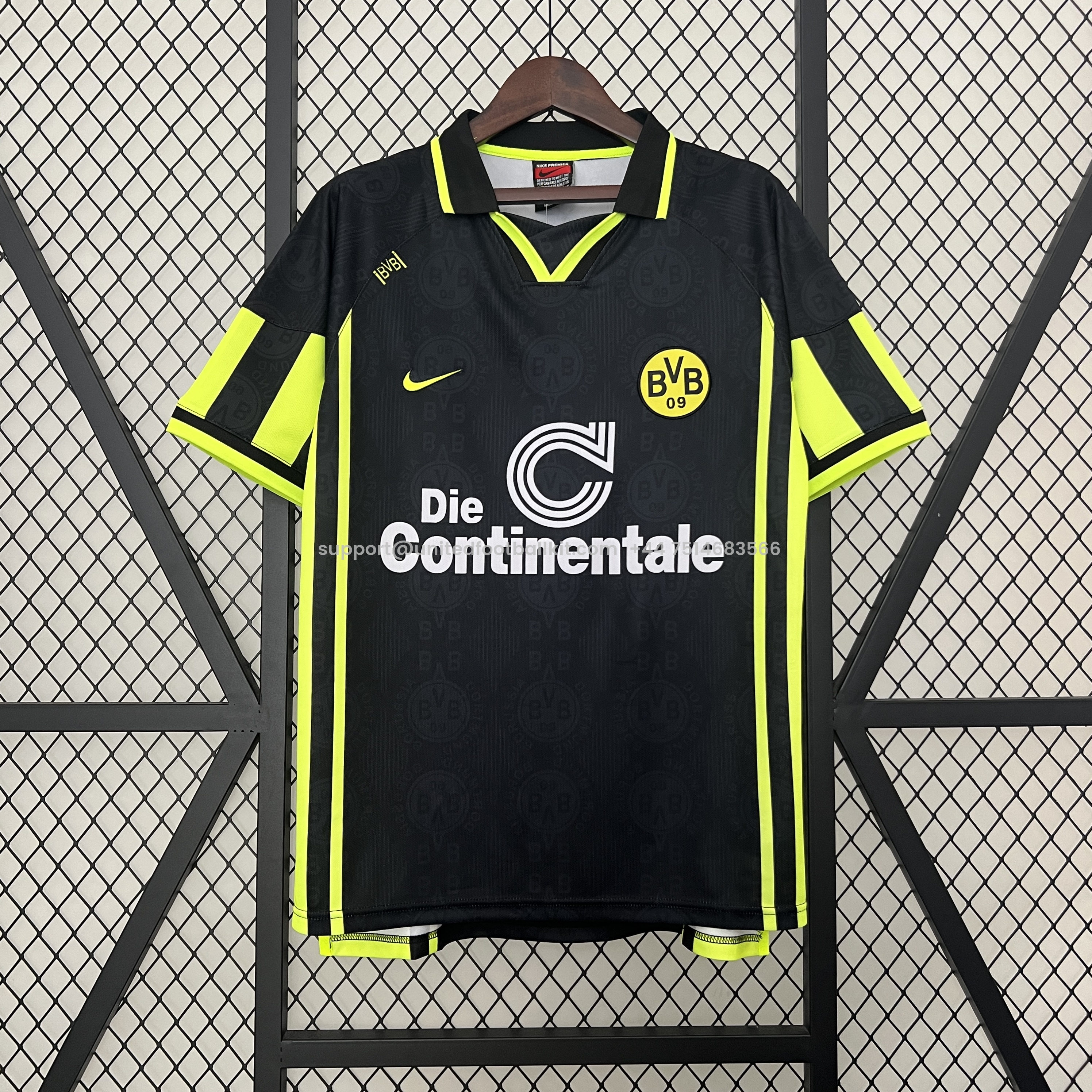 Unitedfootballkit.com | Retro Dortmund 1996-97 Away Jersey -Customize Name, Number and Patch | Worldwide Shipping