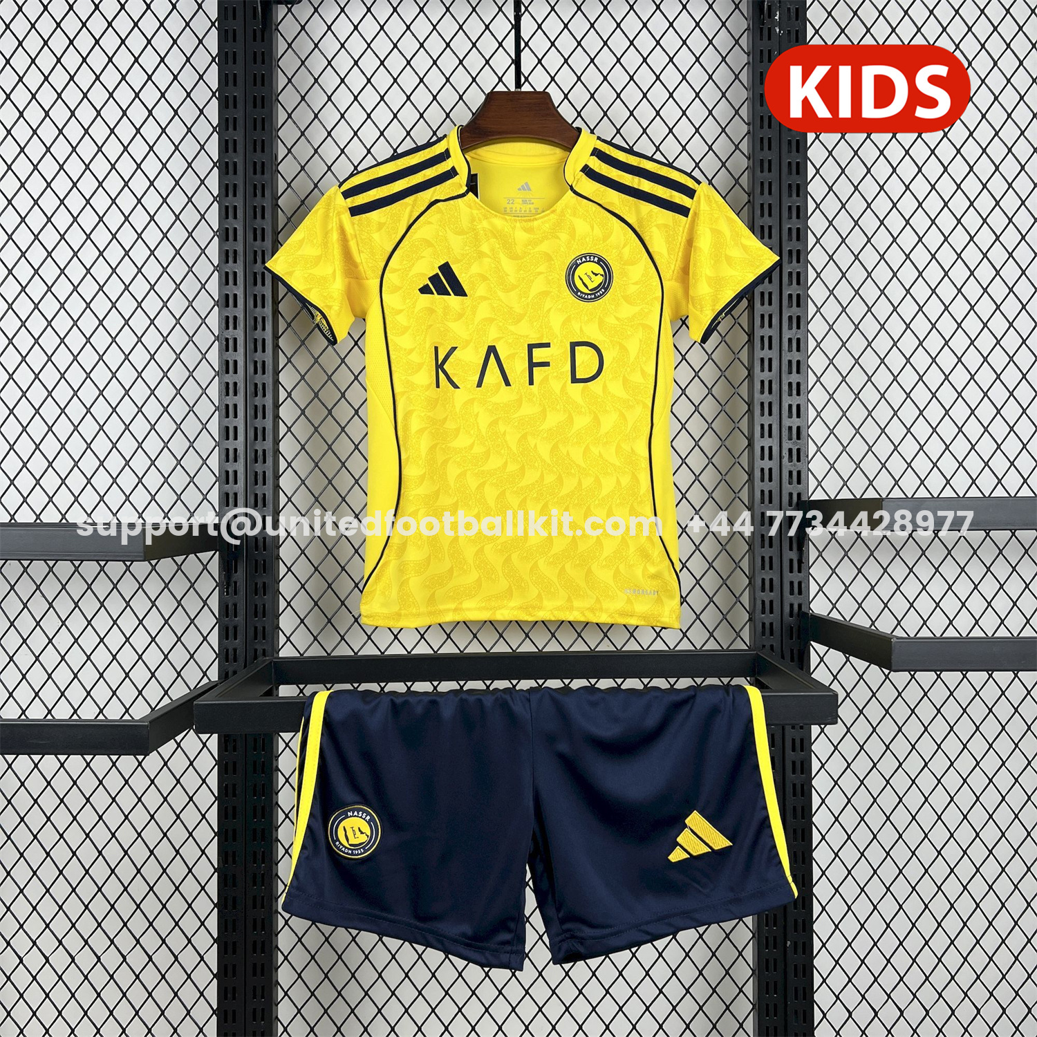 Unitedfootballkit.com | Al Nassr Riyadh Victory 25-26 Home Kids Kit -Customize Name, Number and Patch | Worldwide Shipping