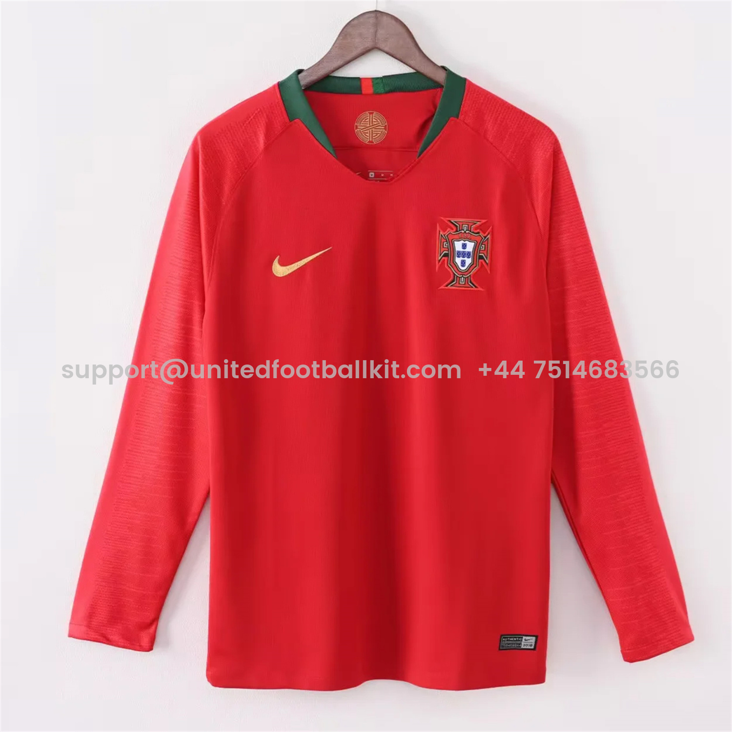 Unitedfootballkit.com | Retro Portugal 2018 Home Long Sleeves Jersey -Customize Name, Number and Patch | Worldwide Shipping
