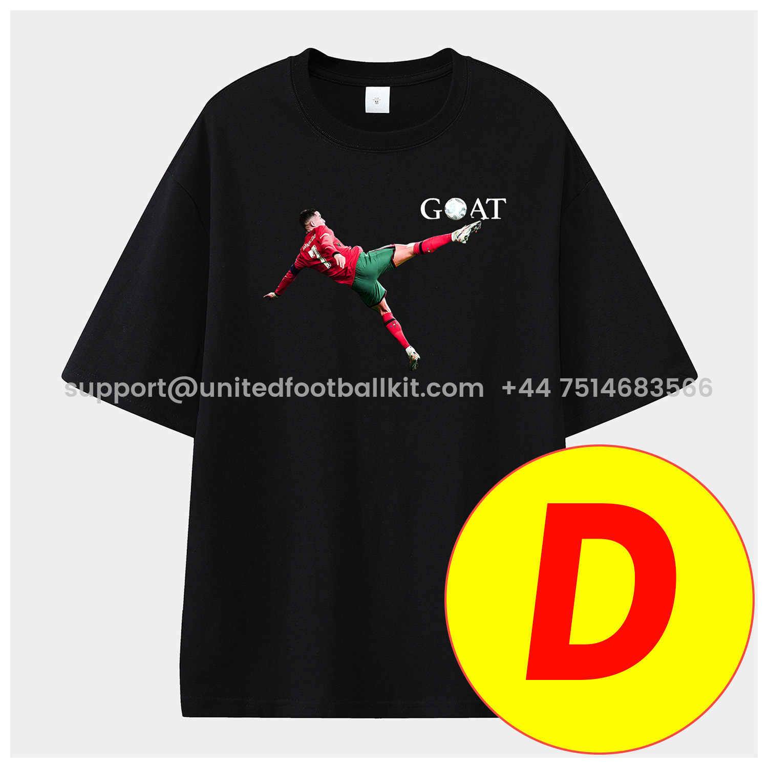 Unitedfootballkit.com | Cristiano Ronaldo Portugal Real Madrid Manchester United Unisex Pure Cotton T-shirt -Customize Name, Number and Patch | Worldwide Shipping