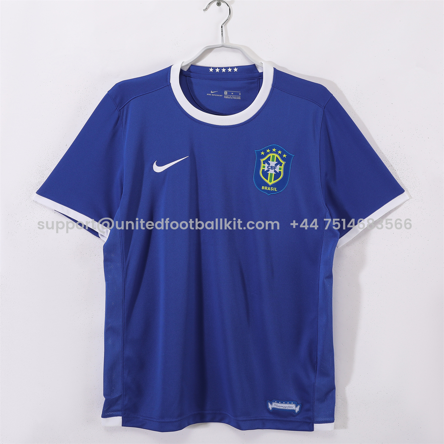 Unitedfootballkit.com | Retro Brazil 2006 Away Blue Jersey -Customize Name, Number and Patch | Worldwide Shipping