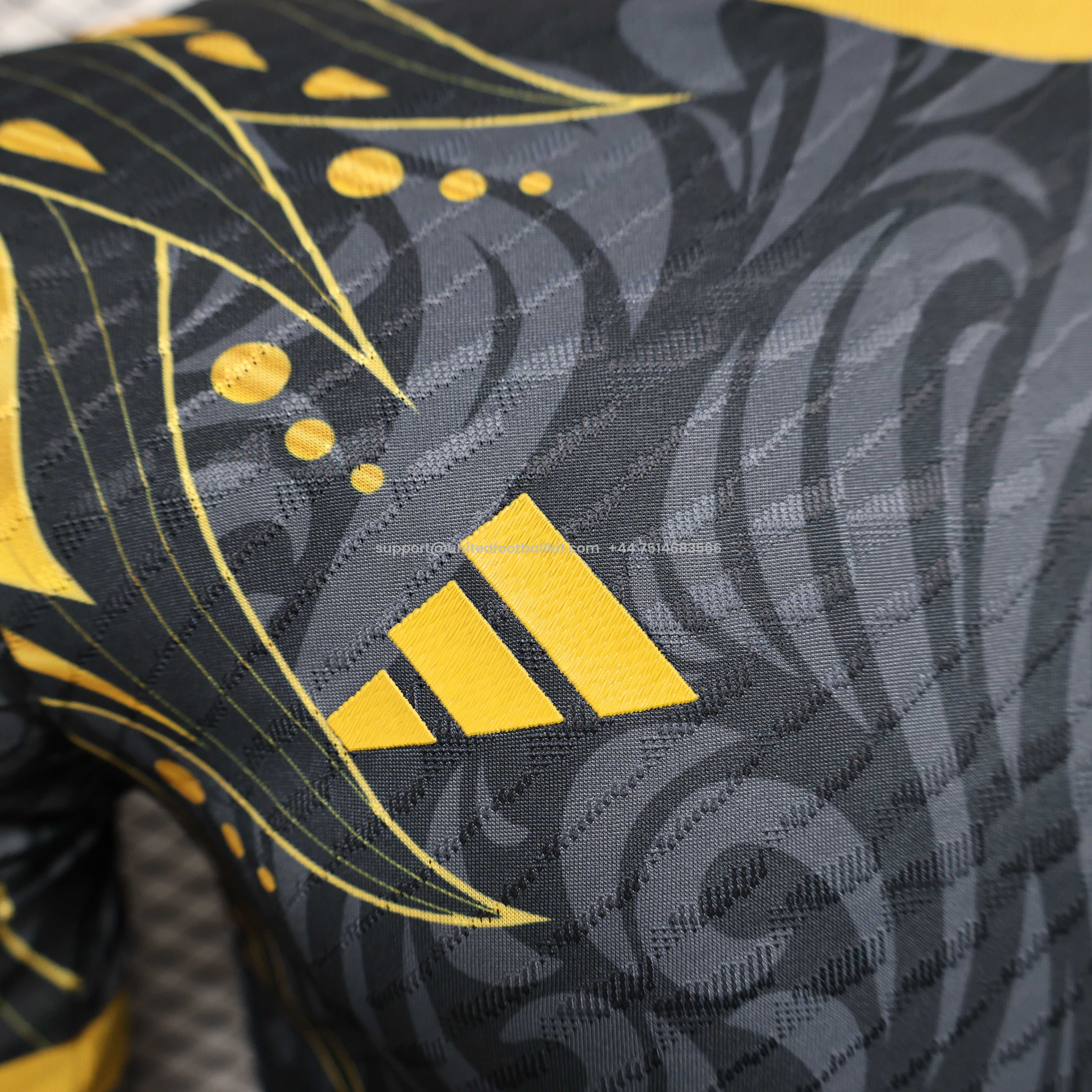 Unitedfootballkit.com | Real Madrid 24-25 Black Yellow Special Edition Jersey - Player Version -Customize Name, Number and Patch | Worldwide Shipping