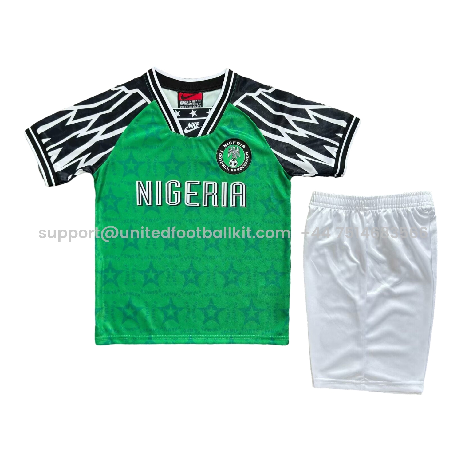 Unitedfootballkit.com | Retro Nigeria 1994-95 Home Kids Kit -Customize Name, Number and Patch | Worldwide Shipping