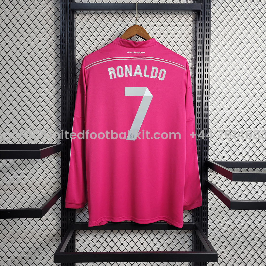 Unitedfootballkit.com | Retro Real Madrid 14-15 Away Stadium Long Sleeve Jersey -Customize Name, Number and Patch | Worldwide Shipping