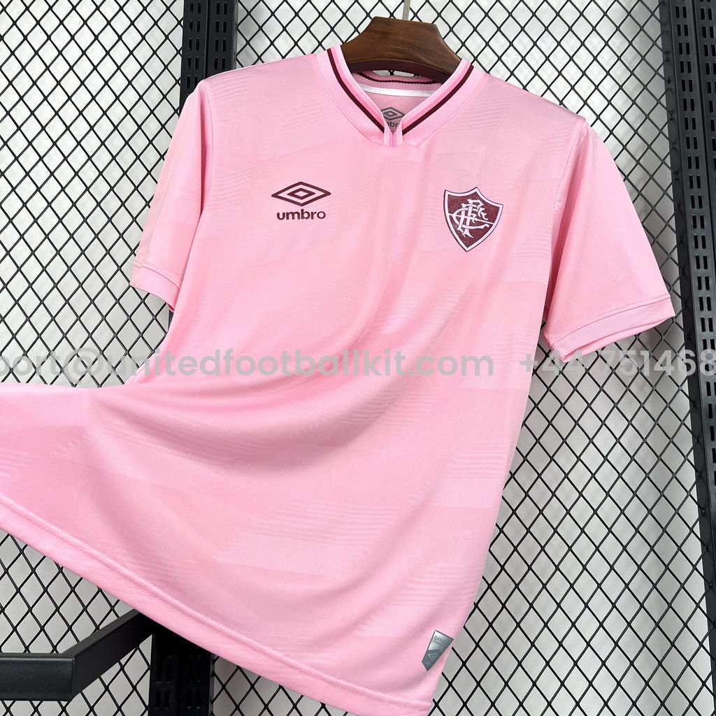 Unitedfootballkit.com | Fluminense 24-25 Pink October Jersey - Fans Version -Customize Name, Number and Patch | Worldwide Shipping