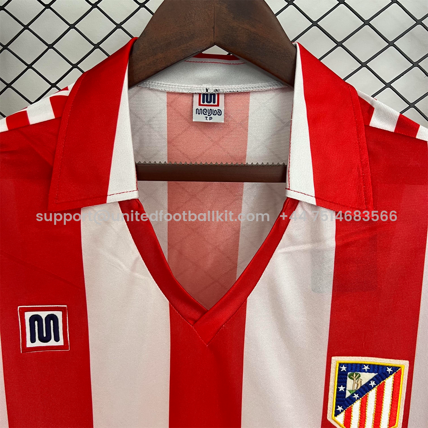 Unitedfootballkit.com | Retro Atletico Madrid 1982-83 Home Jersey -Customize Name, Number and Patch | Worldwide Shipping