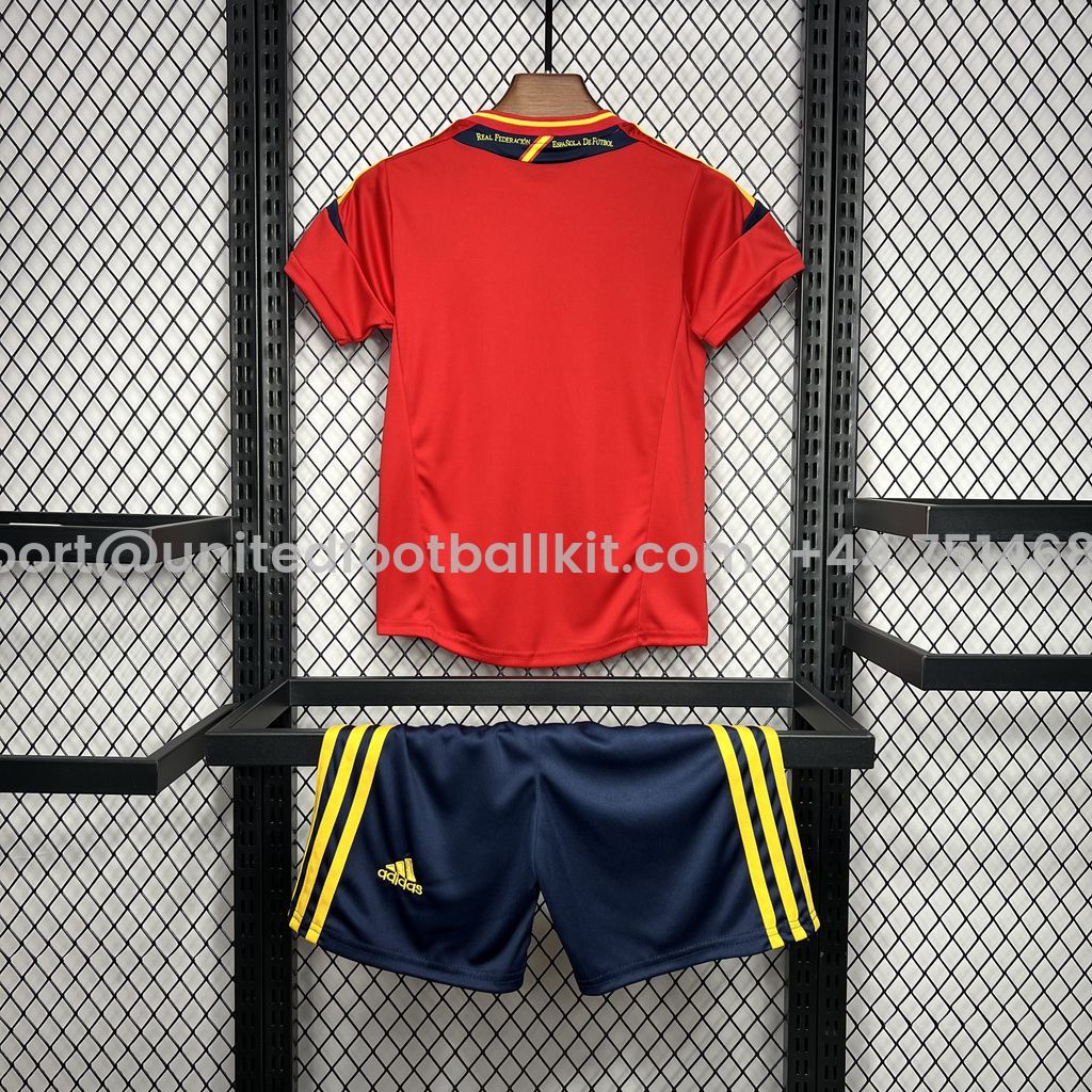 Unitedfootballkit.com | Retro Spain 2012 Home Stadium Kids Kit -Customize Name, Number and Patch | Worldwide Shipping