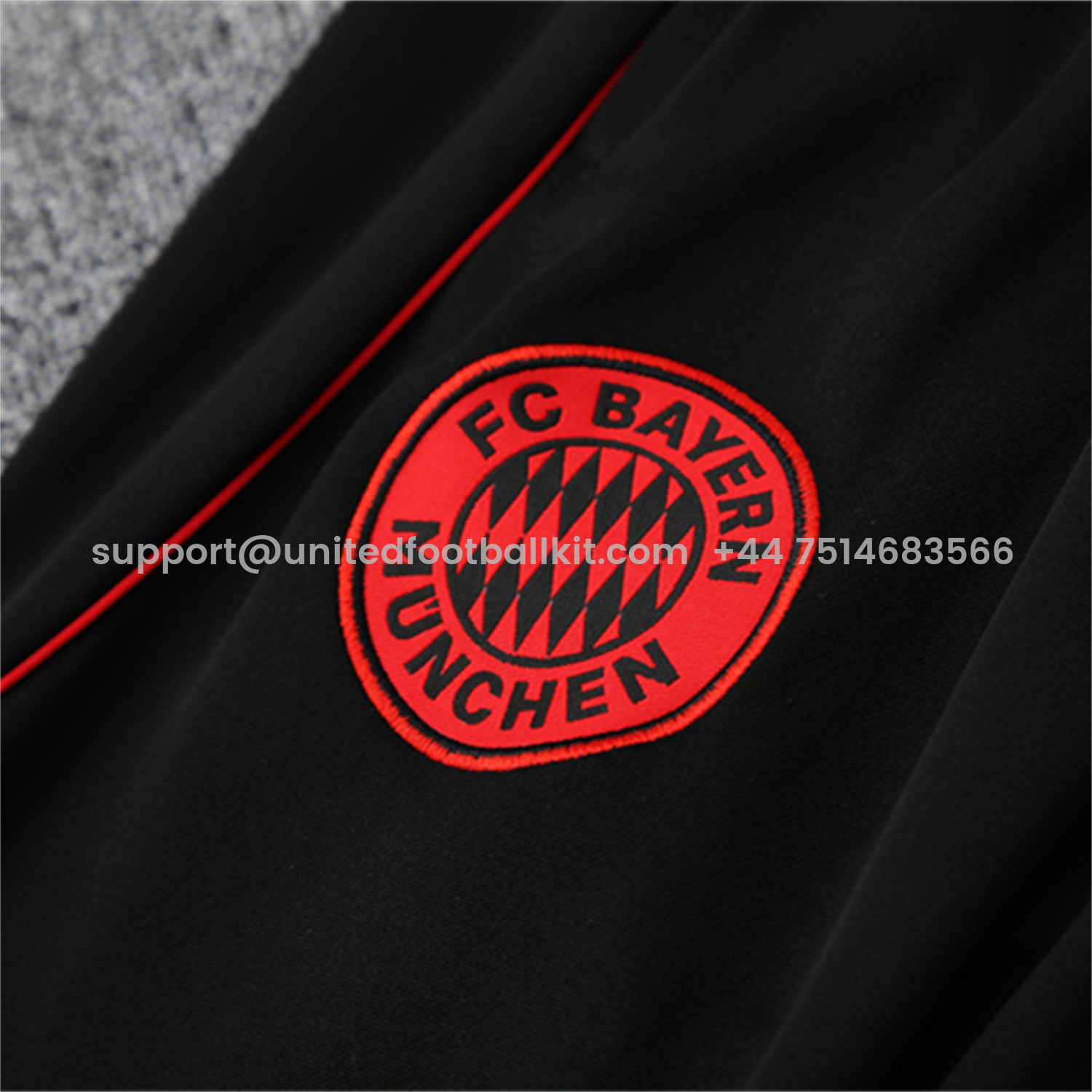 Unitedfootballkit.com | Bayern Munich 25-26 Kid Long Sleeves Training Set - Black Top & Black Pants -Customize Name, Number and Patch | Worldwide Shipping