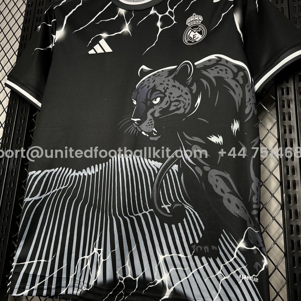 Unitedfootballkit.com | Real Madrid 24-25 Black Leopard Jersey - Fans Version -Customize Name, Number and Patch | Worldwide Shipping