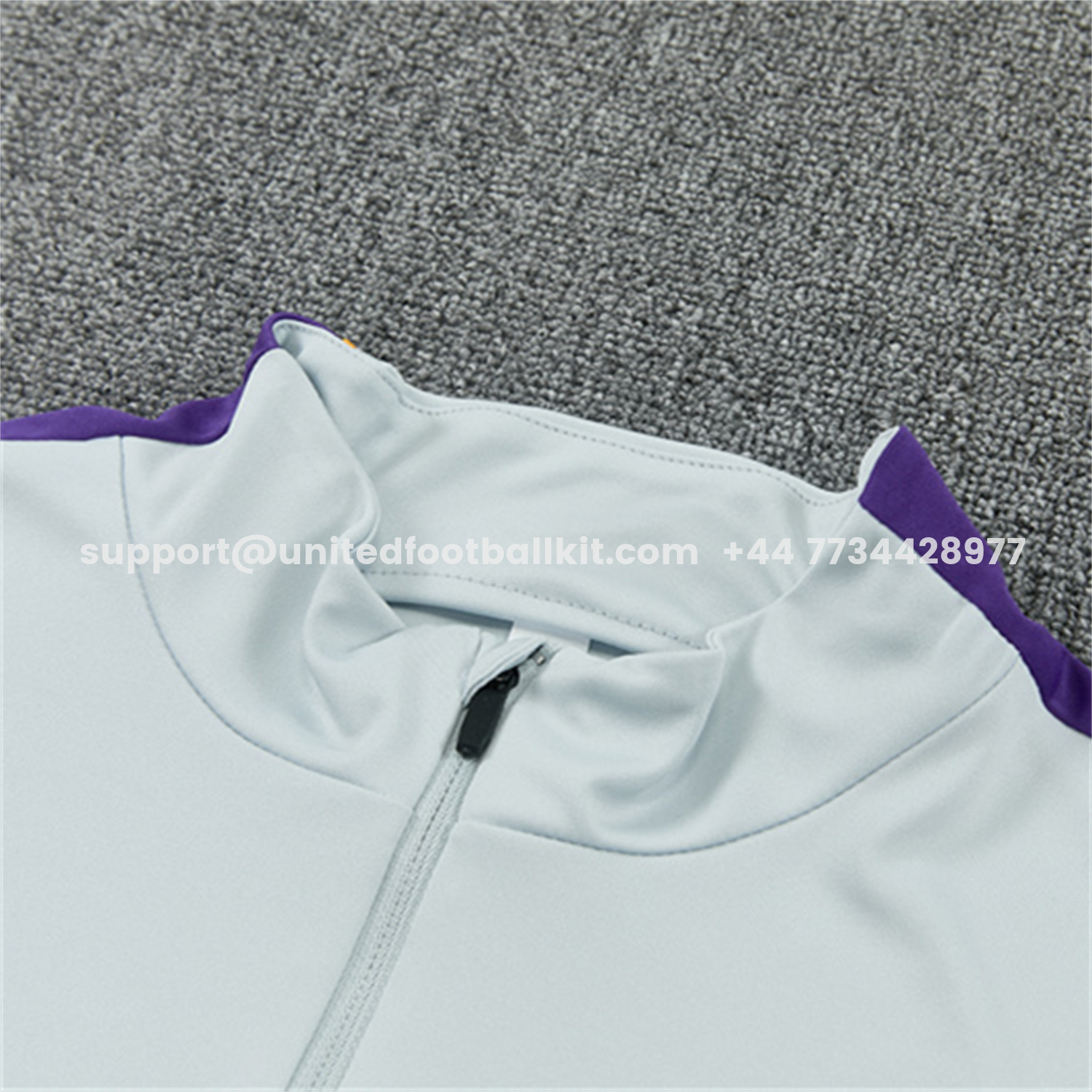 Unitedfootballkit.com | Barcelona 26-27 Kids Long Sleeves Training Set - Light Grey Top & Black Pants -Customize Name, Number and Patch | Worldwide Shipping