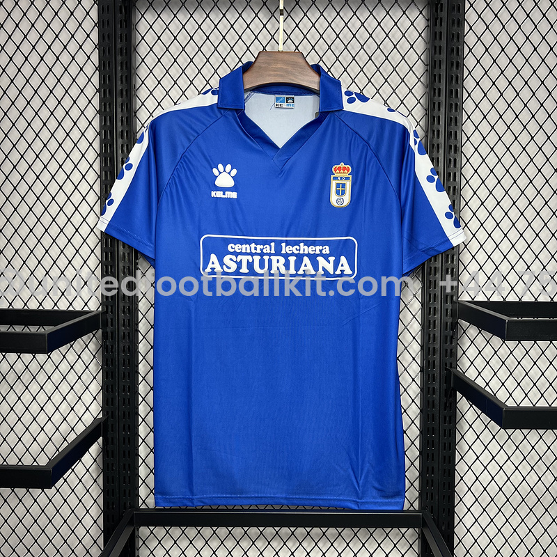 Unitedfootballkit.com | Retro Real Oviedo Vetusta 1990-91 Home Stadium Jersey -Customize Name, Number and Patch | Worldwide Shipping