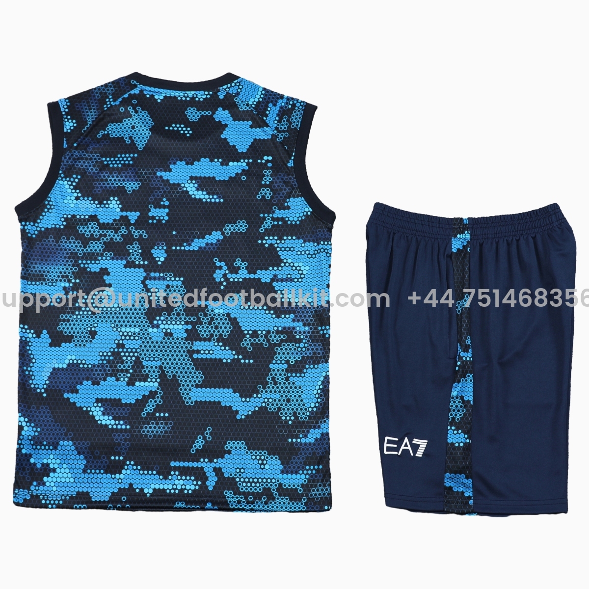 Unitedfootballkit.com | Napoli 24-25 Vest Training Set - Blue Vest & Shorts -Customize Name, Number and Patch | Worldwide Shipping