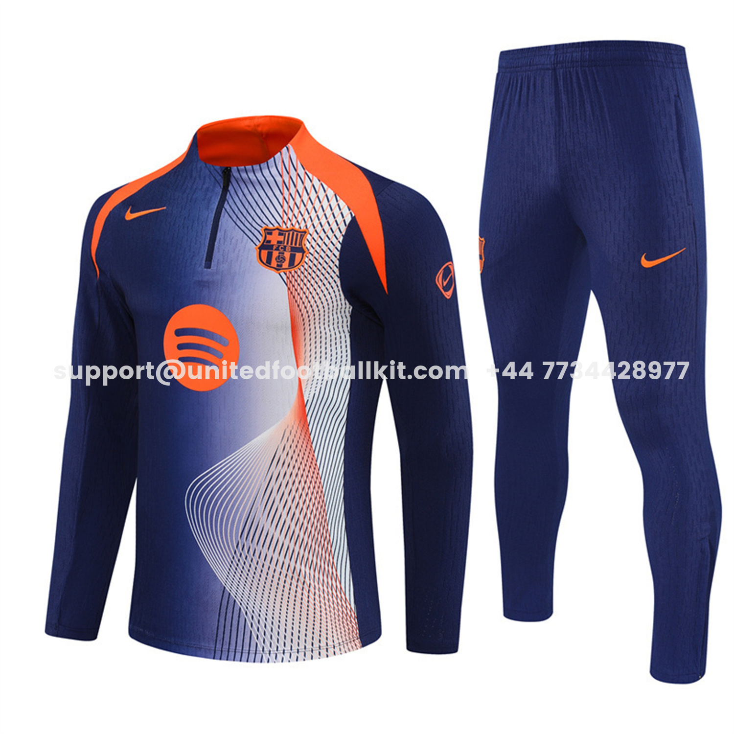 Unitedfootballkit.com | Barcelona 25-26 Long Sleeve Training Set - Red Blue Line Top & Blue Pants -Customize Name, Number and Patch | Worldwide Shipping